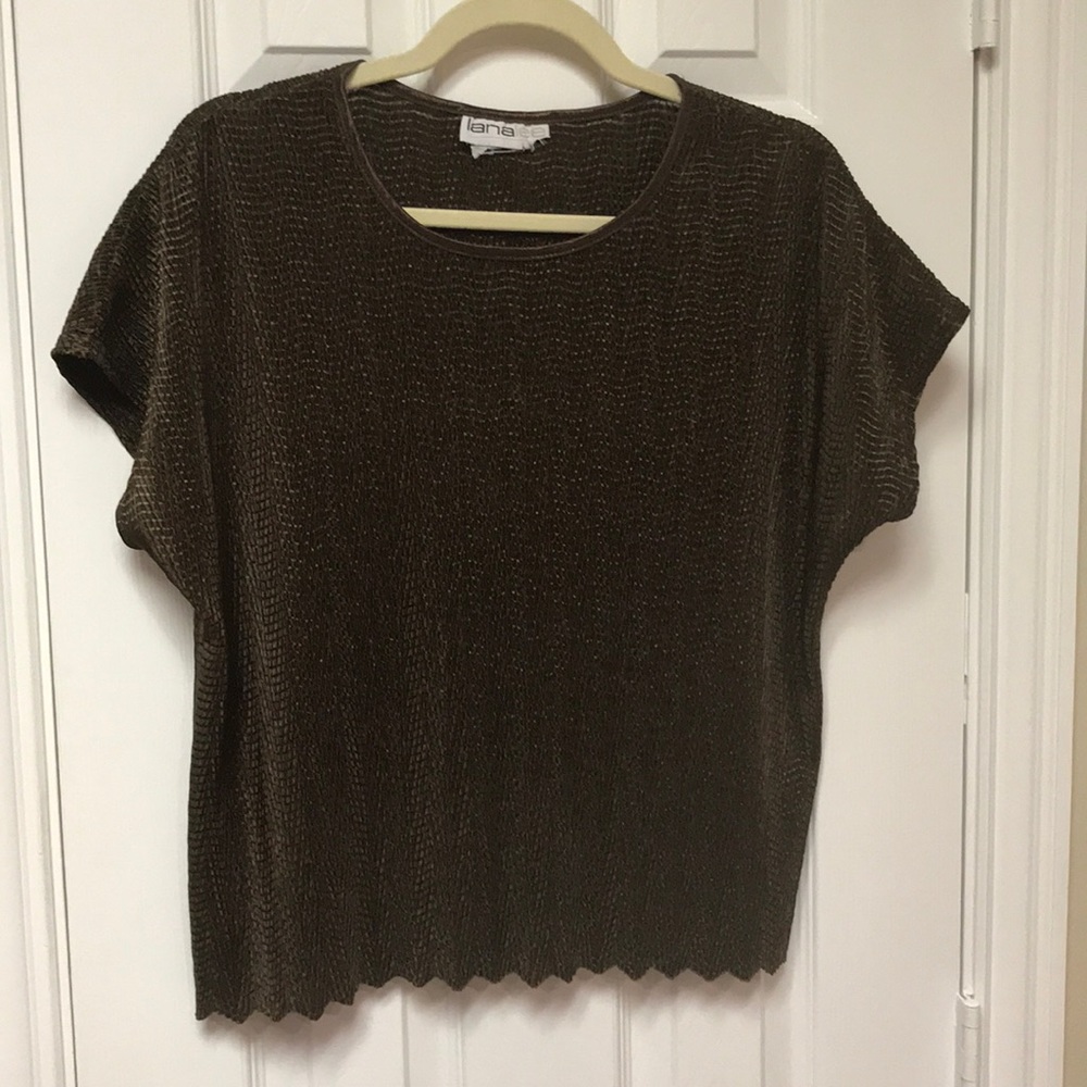 LanaLee Size L Pull Over Chocolate Brown Top